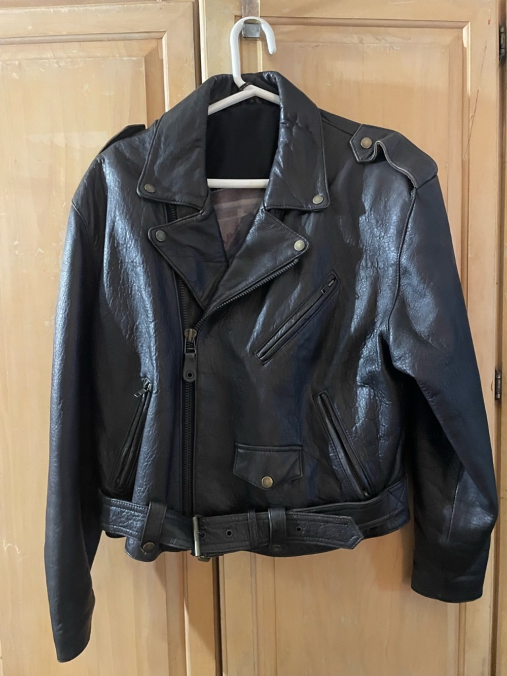 Vintage Leather Motorcycle Jacket.